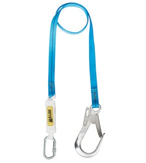 Titan A2 webbing shock absorbing lanyard with screw gate karabiners length: 1.5m