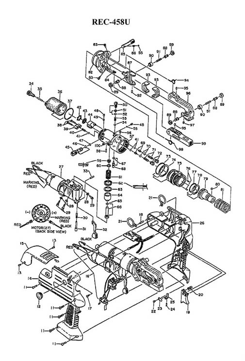 diagram of spares for REC-458U