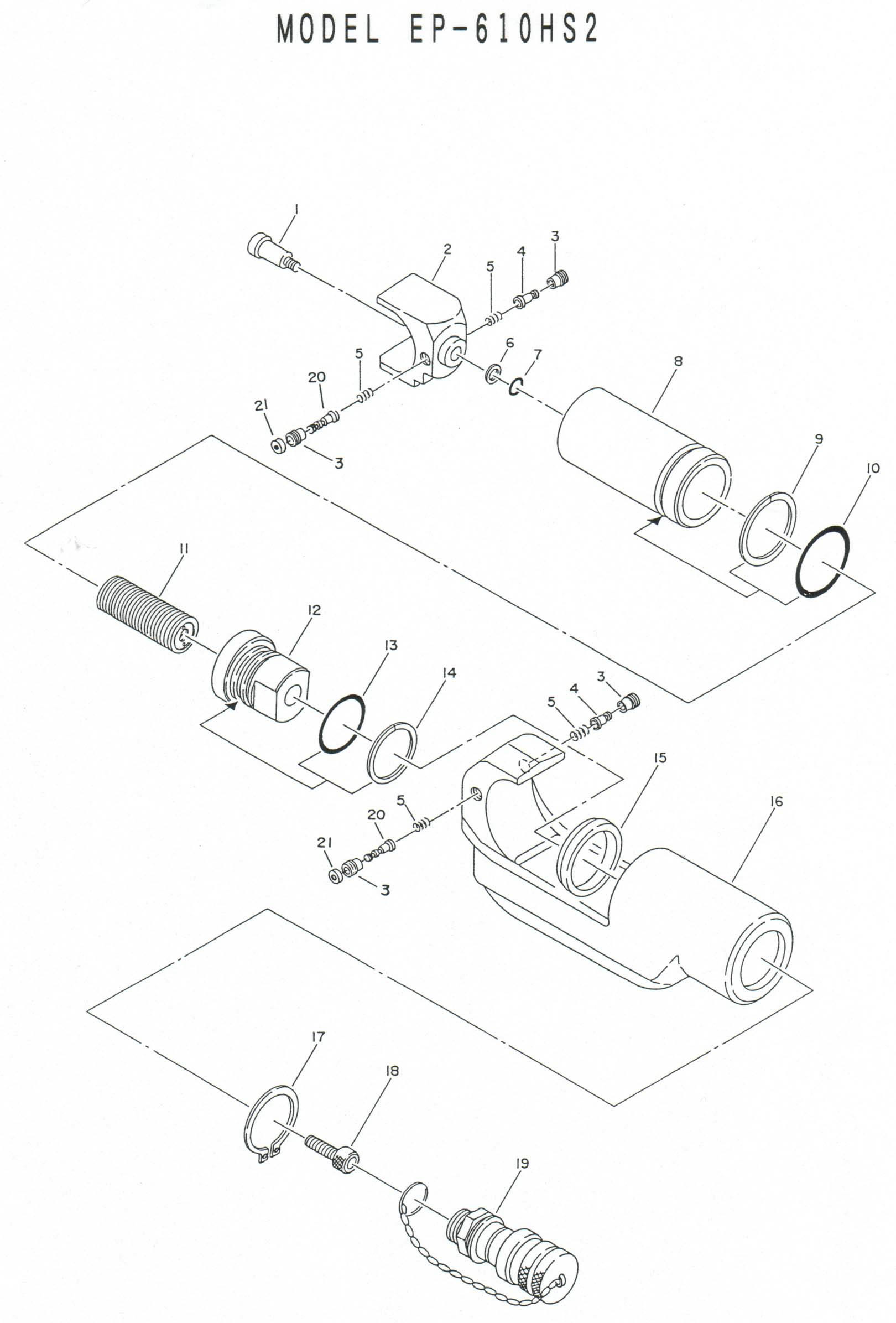 diagram of spares for EP-610HS2